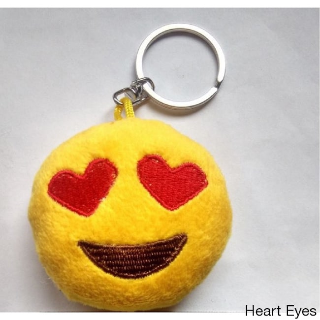 Emoticon Keychains - Sunglasses, Poop, Heart Eyes, Throwing a Kiss and Laughing Tears
