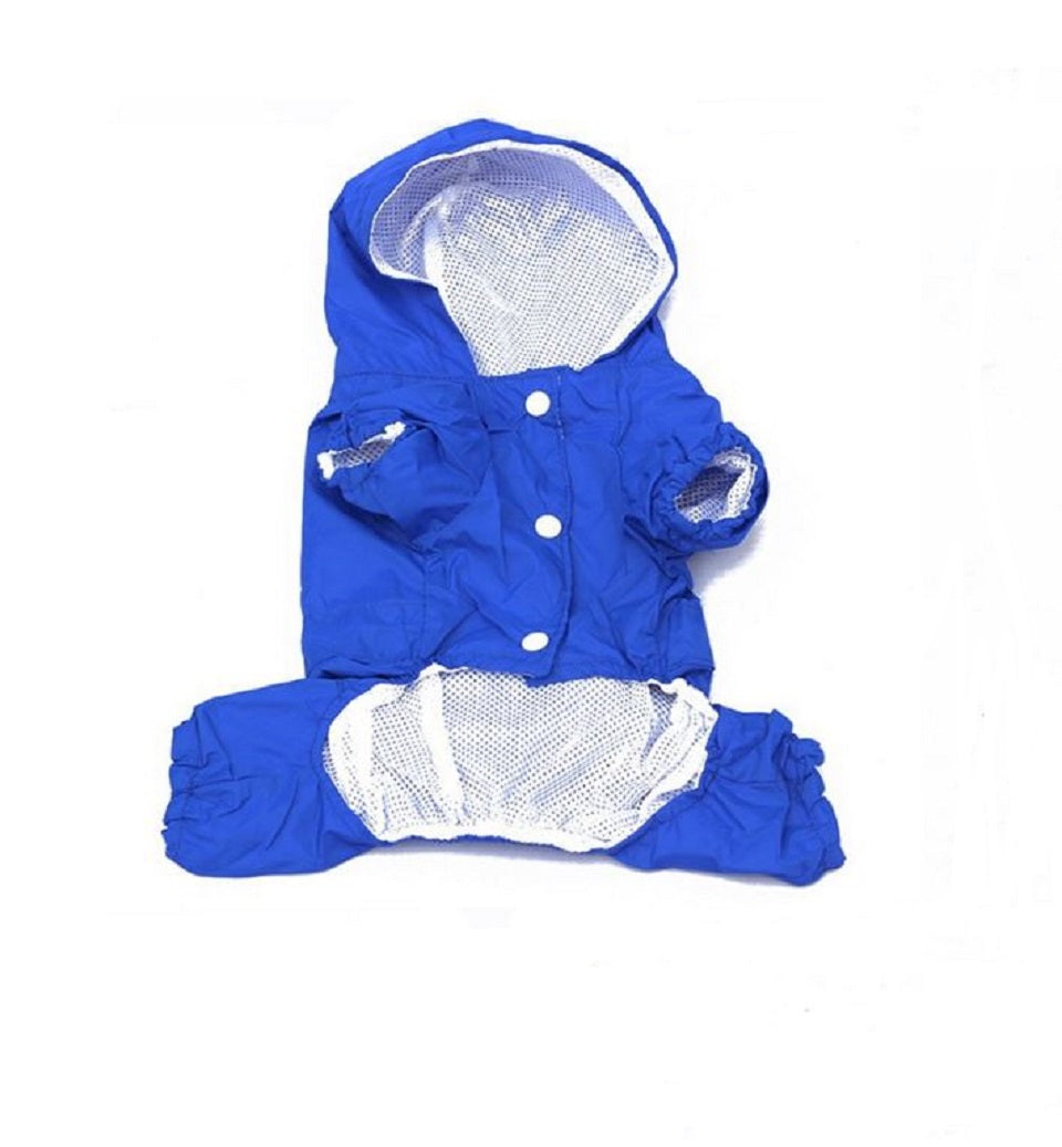 Pet Rain Jacket with Hood - Blue, Red, Yellow and Camo