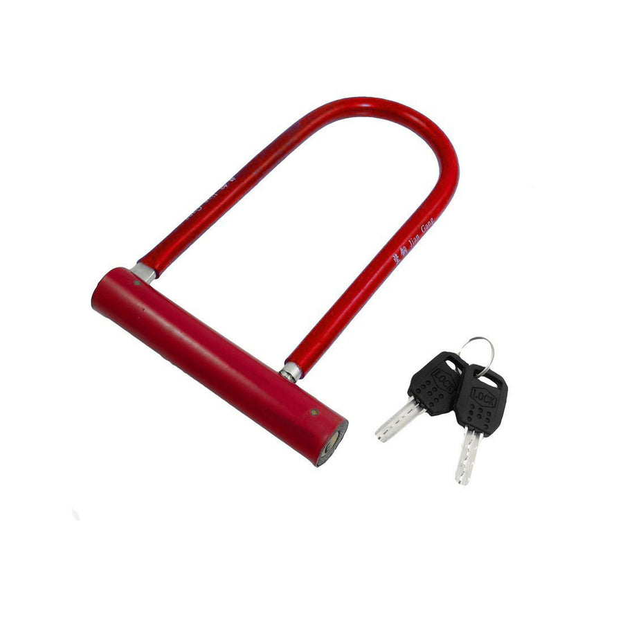 Red Alloy U Lock with two keys -Red