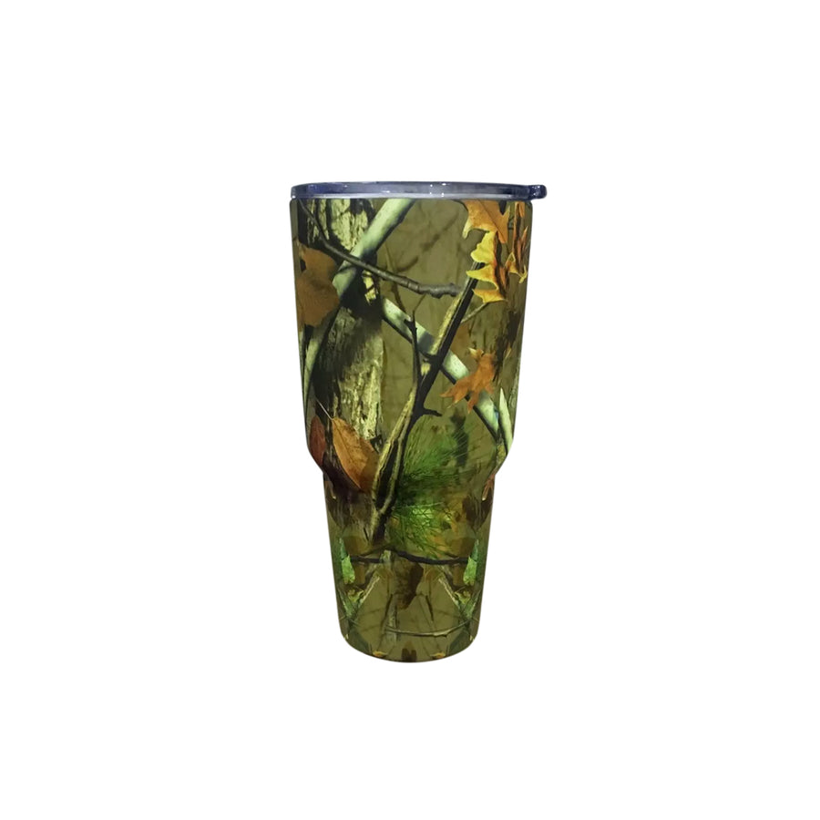 Stainless Steel Tumbler - Silver, Pink Camo, or Green Camo - 20 or 30 oz