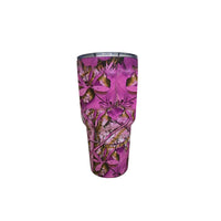 Stainless Steel Tumbler - Silver, Pink Camo, or Green Camo - 20 or 30 oz