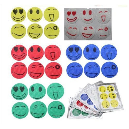 Smiling Face Mosquito Repellent Sticker - Multi Color - Pack of 30