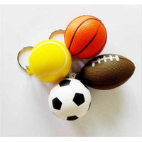 Ball Keychain - Basketball, Football, Soccer, Baseball, Tennis or Smiley Face