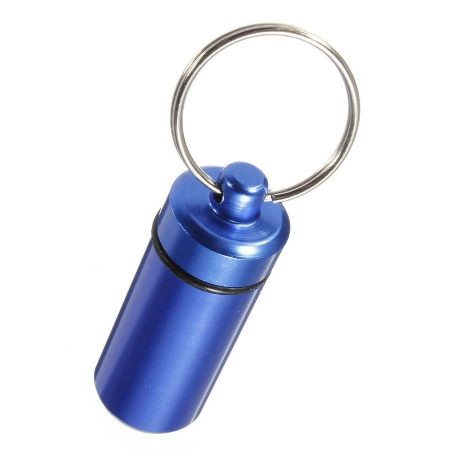 Waterproof Air-tight Aluminum Alloy Pill Case Pill Box Keychain Holder