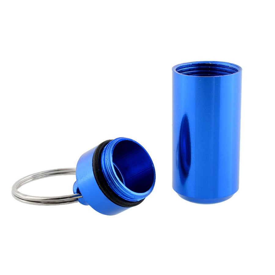 Waterproof Air-tight Aluminum Alloy Pill Case Pill Box Keychain Holder