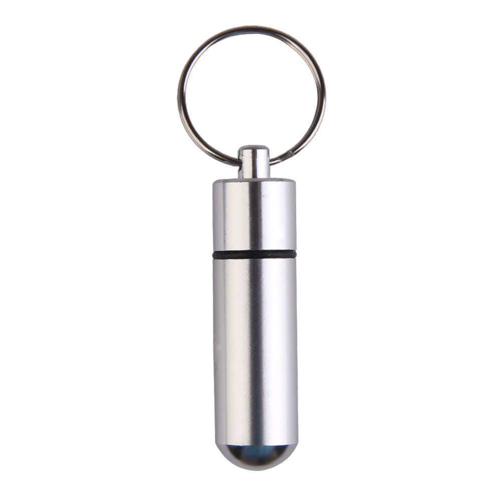 Waterproof Air-tight Aluminum Alloy Pill Case Pill Box Keychain Holder