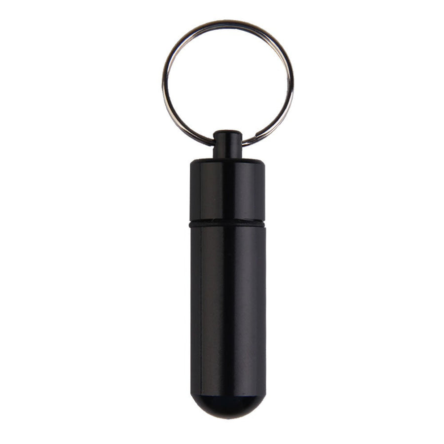 Waterproof Air-tight Aluminum Alloy Pill Case Pill Box Keychain Holder