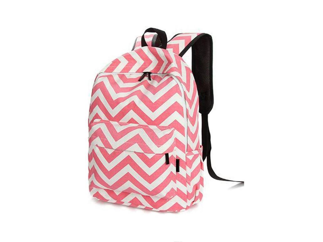 Chevron Backpack & School Supply Bundle - Black, Blue, Green or Pink