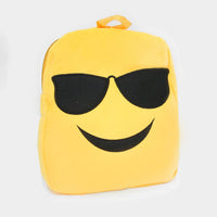 Plush Emoji Face Backpack & School Supply Bundle - Heart Eyes, Crazy Eyes, Sunglasses or Yummy