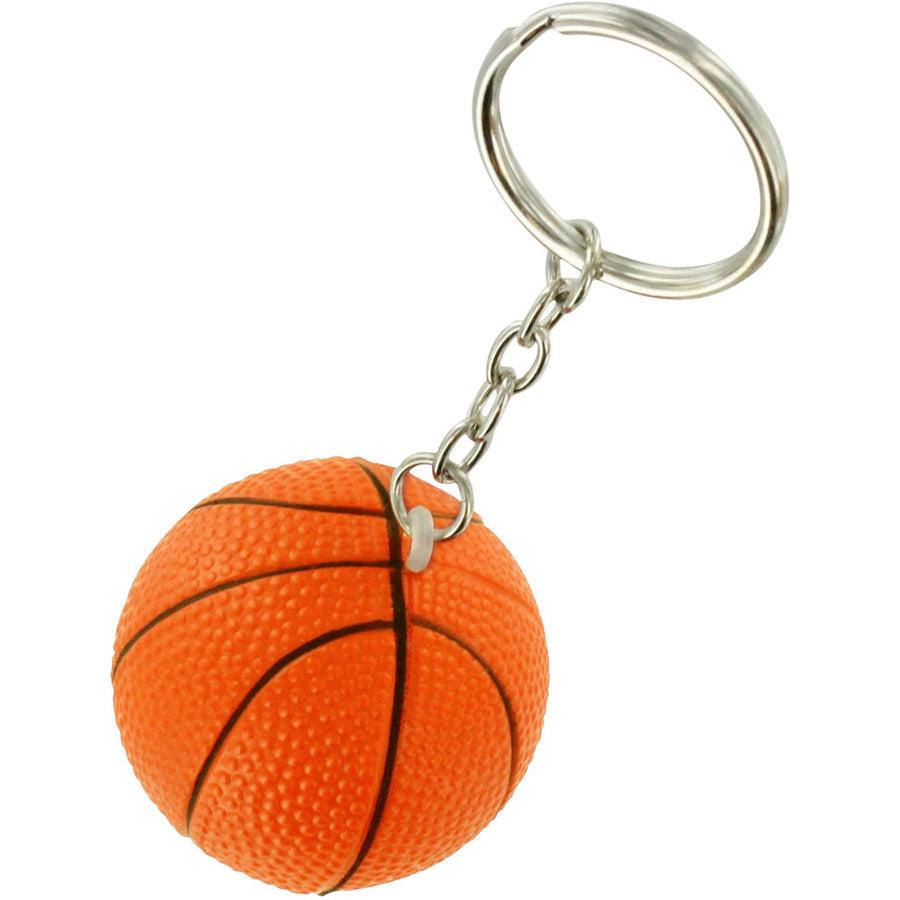 Ball Keychain - Basketball, Football, Soccer, Baseball, Tennis or Smiley Face
