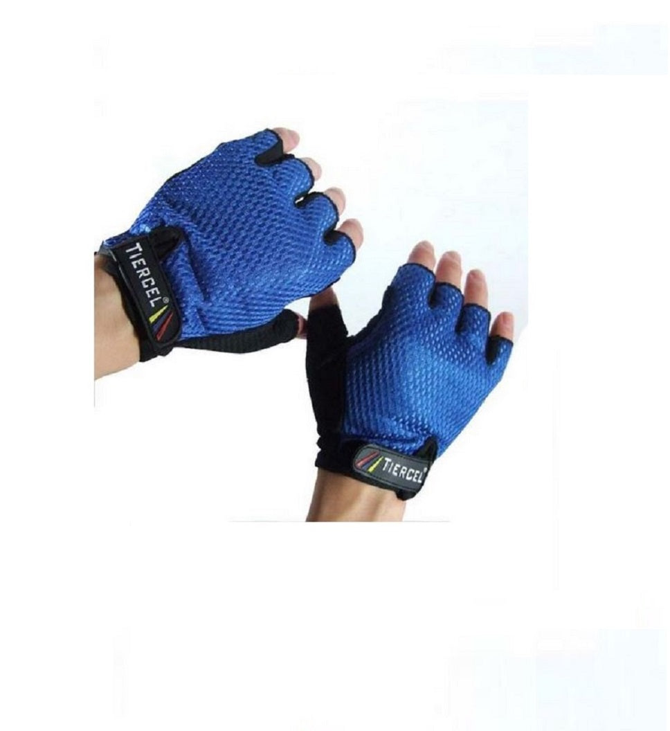 Fingerless Cycling Gloves - Red, Blue or Black