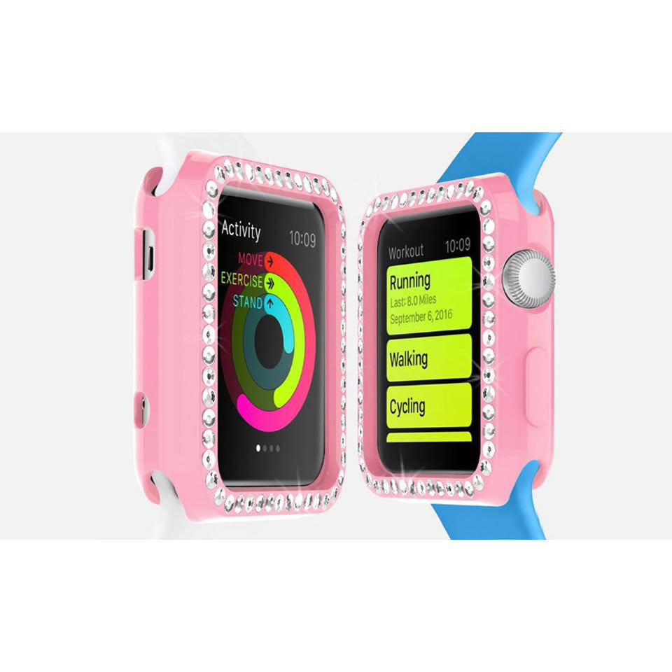 Crystal TPU Protective Cover for Apple Watch - 38mm and 42mm Options - Black, Pink, Purple or White