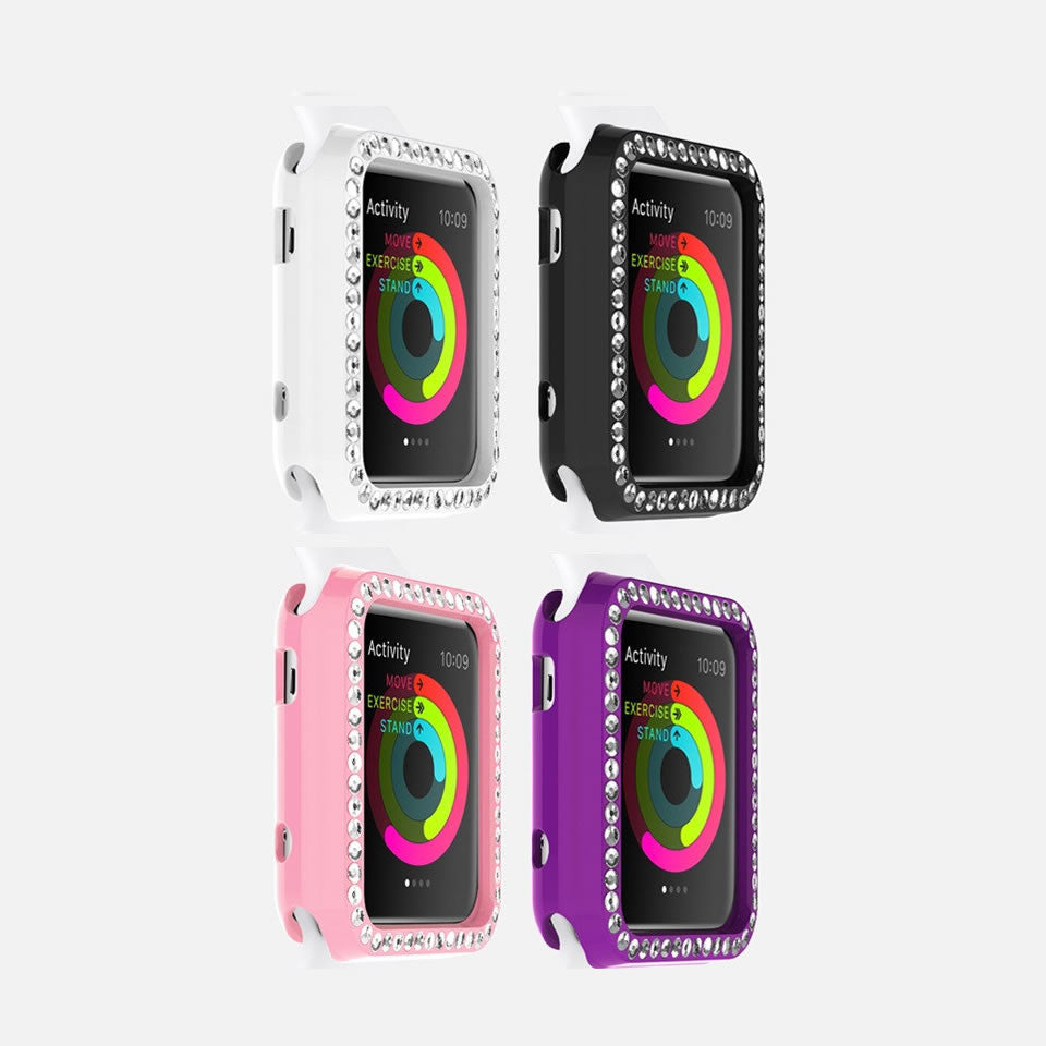 Crystal TPU Protective Cover for Apple Watch - 38mm and 42mm Options - Black, Pink, Purple or White