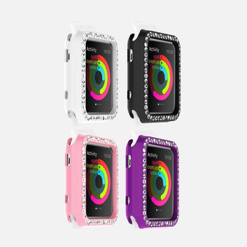 Crystal TPU Protective Cover for Apple Watch - 38mm and 42mm Options - Black, Pink, Purple or White