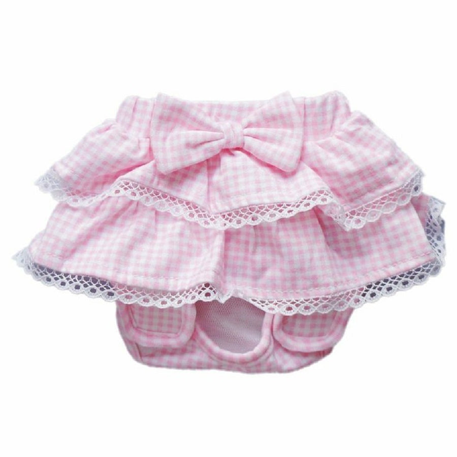 Doggie Diaper with Ruffles and Bow - Pink, Blue or Yellow