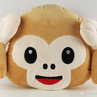 Hear No Evil, Speak No Evil, See No Evil Monkey Emoticon Pillows