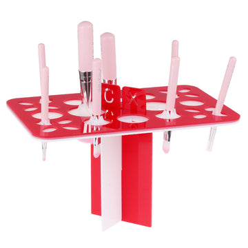 Makeup Brush Drying Rack - Red/White, Black/White or Red/Black