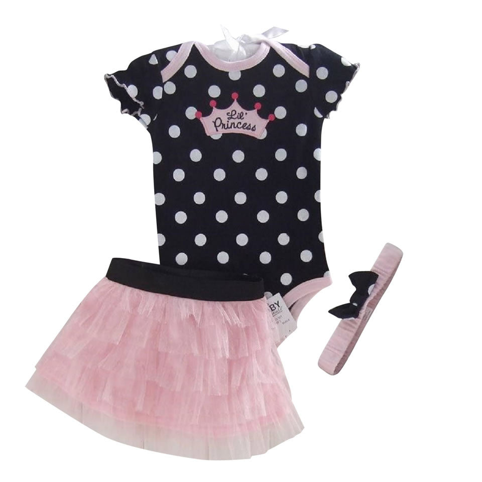 3 Piece Ruffled Dress Set for Baby Girls