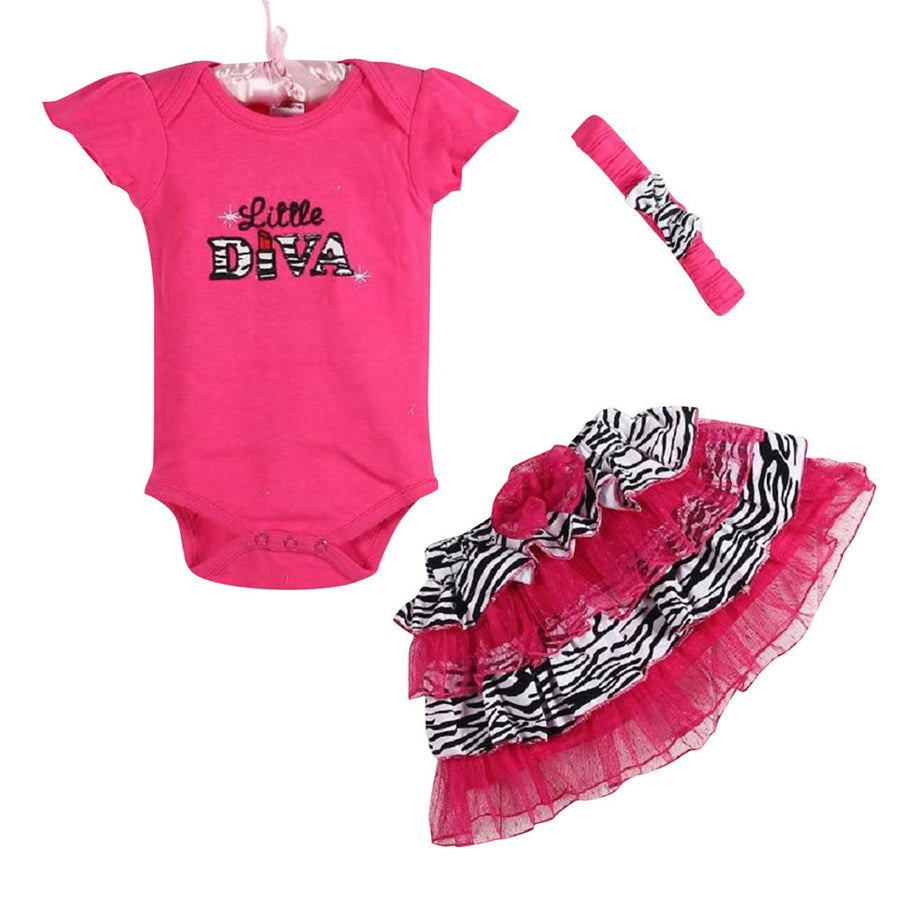 3 Piece Ruffled Dress Set for Baby Girls