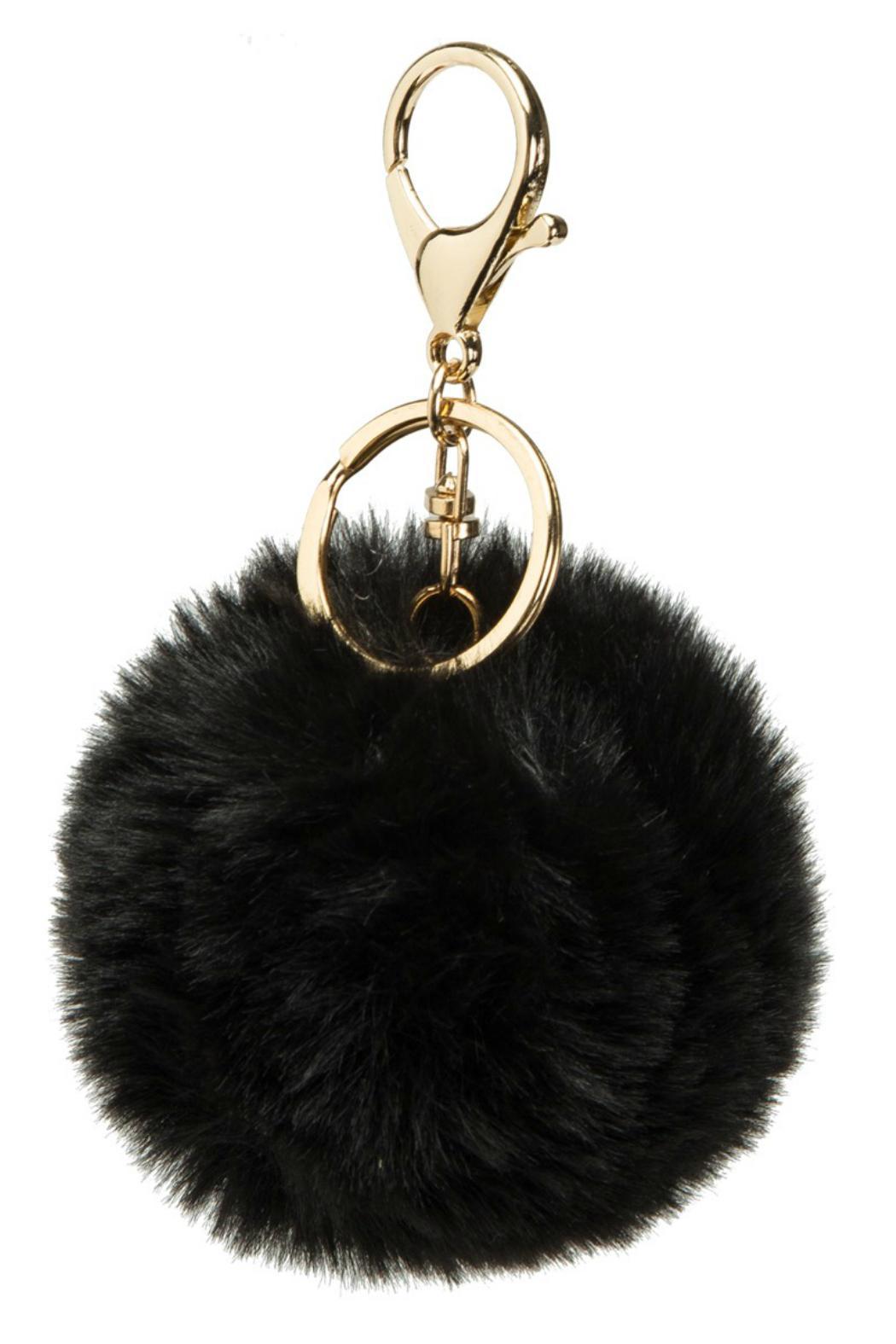 Faux Rabbit Fur Pom Pom Charm Keychain - Red, Black, Royal Blue, Light Pink or Hot Pink