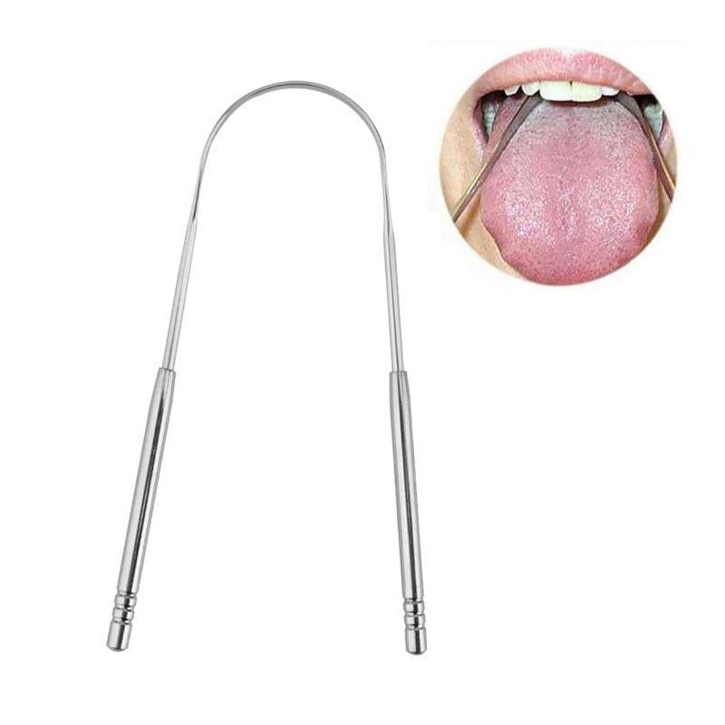Oral Stainless Steel Tongue Scraper  Banishes Bad Breath And Maintains Gum Hygiene