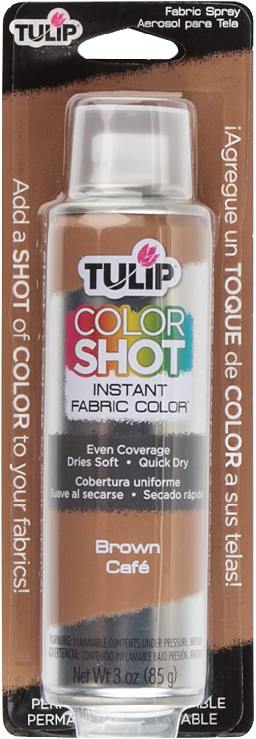 TULIP Color Shot Instant Fabric Color 3oz Brown, 3" x 3" (34965)