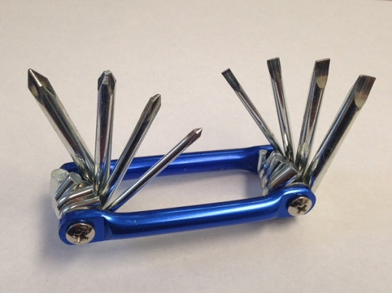 Folding Multi Screwdriver Tool - Blue