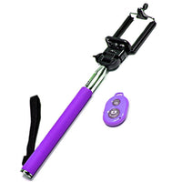 Selfie Stick with Bluetooth Remote Shutter - Black, Pink, Purple, Turquoise, White and Yellow