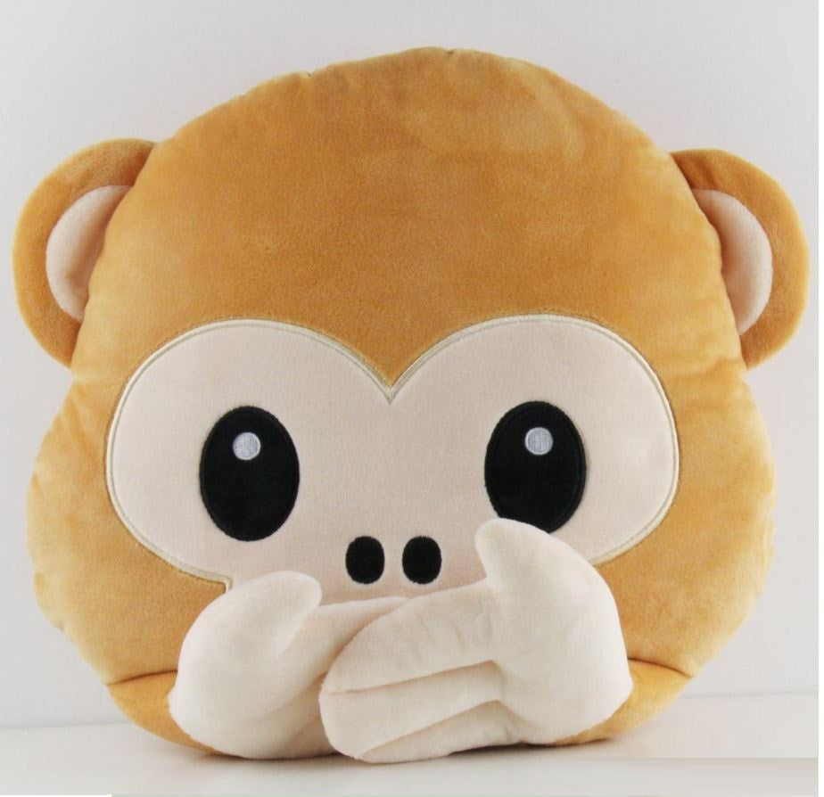 Hear No Evil, Speak No Evil, See No Evil Monkey Emoticon Pillows