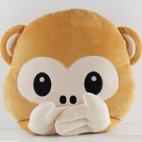Hear No Evil, Speak No Evil, See No Evil Monkey Emoticon Pillows