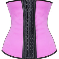 Steel Boned Latex Corset - Black, Blue, Pink or Purple - Small - Large