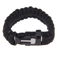 Survival Bracelet with Paracord/Flint Scraper/Whistle/Cutting Tool - Black, Blue, Camo, Orange, Pink or Rainbow