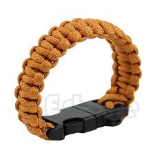 Survival Bracelet with Paracord/Flint Scraper/Whistle/Cutting Tool - Black, Blue, Camo, Orange, Pink or Rainbow