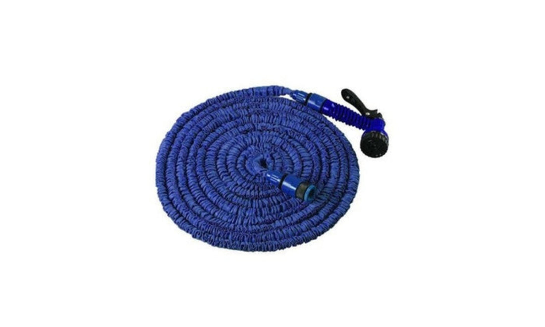 Deluxe 50 &100 Feet Expandable Flexible Garden Water Hose Nozzle & Sprayer- Green/Blue