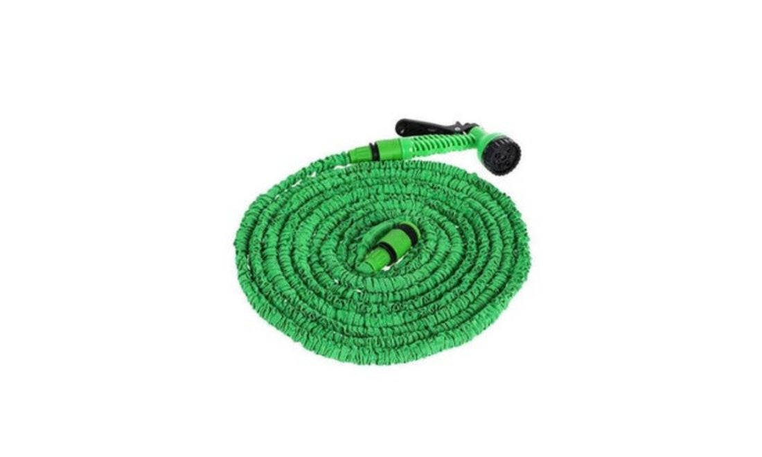 Deluxe 50 &100 Feet Expandable Flexible Garden Water Hose Nozzle & Sprayer- Green/Blue